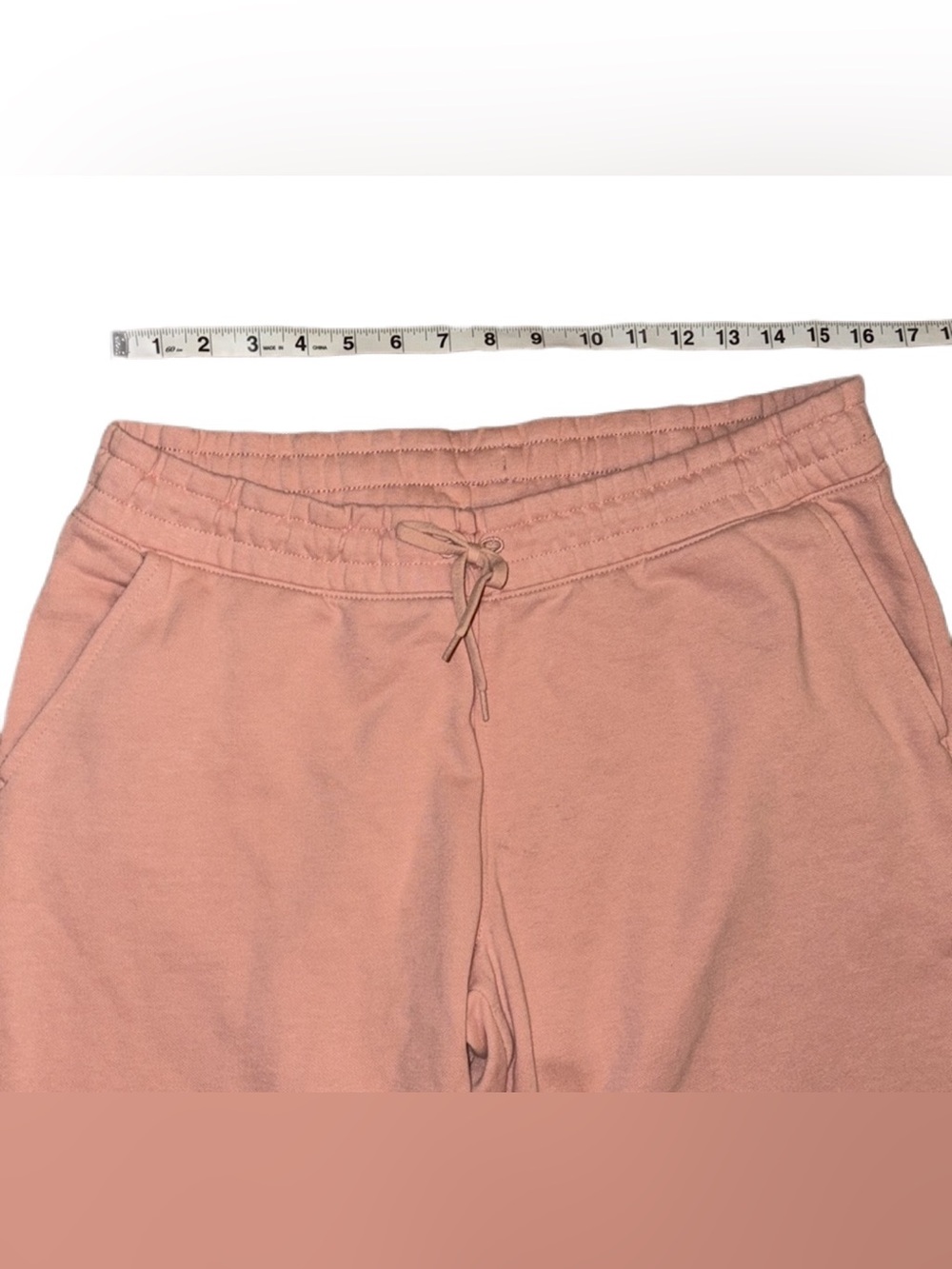Womens Preloved Salmon Columbia Draw String Joggers w white logo going down leg - Picture 3 of 13
